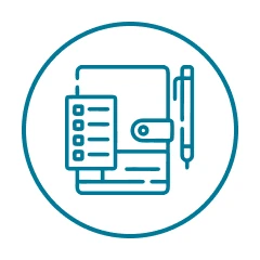 Journal with pen illustration