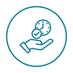 Hand holding clock icon